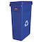 Rubbermaid Commercial Slim Jim Recycling Container w/Venting Channels, Plastic, 23 gal, Blue FG354007BLUE - alternate 1